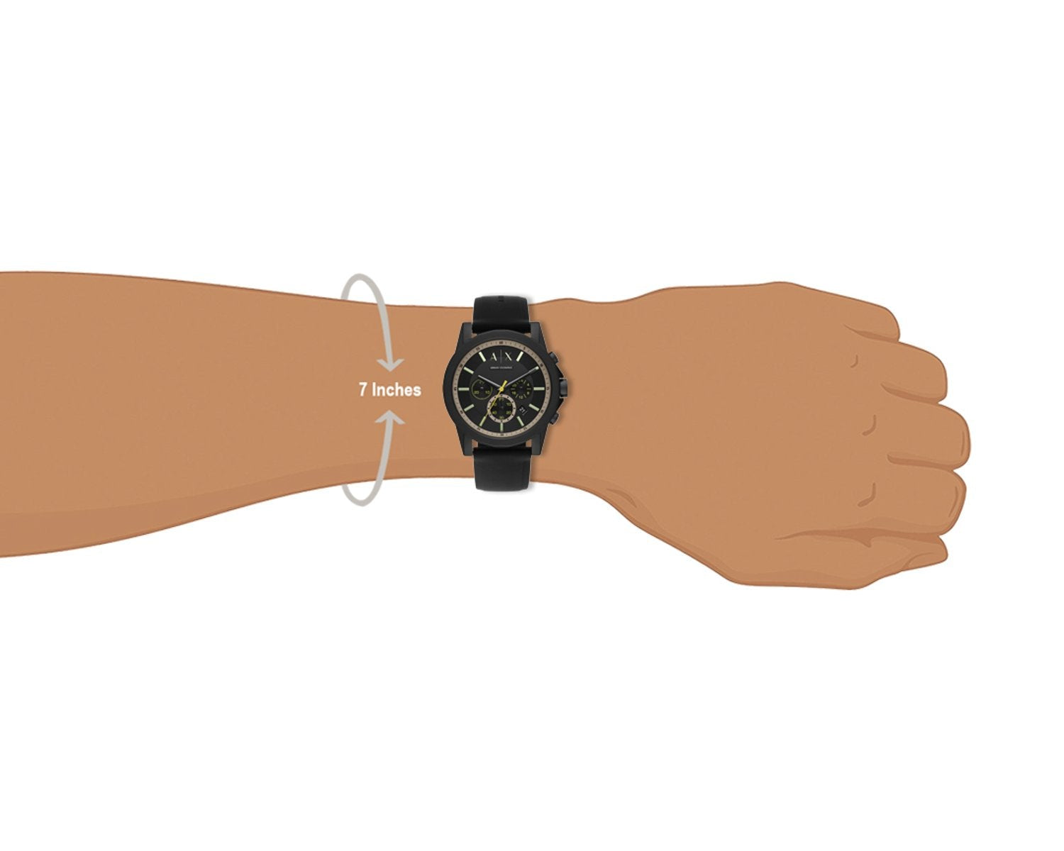 Armani Exchange Outerbanks AX1343 Men's Chronograph Watch – Black Dial with Black Silicone Strap