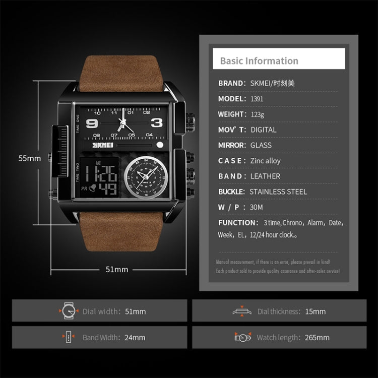 skmei-1391-multifunctional-men-business-digital-watch-30m-waterproof-square-dial-wrist-watch-with-leather-watchbandsilver-coffee
